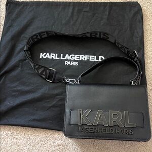 Karl Lagerfeld Black Crossbody Bag with Chain Strap